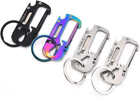 9 in 1 Mini Keychain Multitool with Outer Hexagon Wrench Bottle Opener Pocket Car Keychain Suitable for Outdoor/Home Sandblasting Color in Saudi Arabia