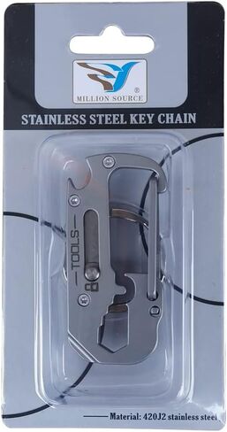 9 in 1 Mini Keychain Multitool with Outer Hexagon Wrench Bottle Opener Pocket Car Keychain Suitable for Outdoor/Home Sandblasting Color in Saudi Arabia
