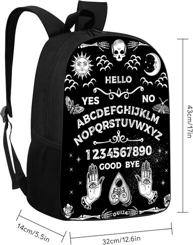Vintage Skeleton Magic Ouija Board Sun Moon Backpack Big Capacity Multipurpose Bookbag Backpack - Spirit Witch Board Black Gothic Goth Occult, Boys Girls Gift, Travel Hiking Rucksack, 17 Inch in Saudi Arabia