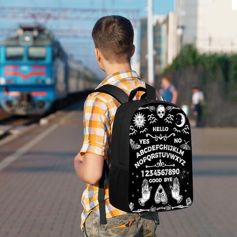 Vintage Skeleton Magic Ouija Board Sun Moon Backpack Big Capacity Multipurpose Bookbag Backpack - Spirit Witch Board Black Gothic Goth Occult, Boys Girls Gift, Travel Hiking Rucksack, 17 Inch in Saudi Arabia