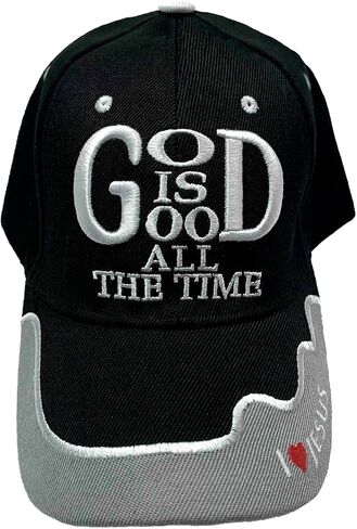 God is Good All The Time Christian Hat | 6-Panel Adjustable Velcro Strap Cap Made from Cotton Fabric| One Size Fits Most in Saudi Arabia