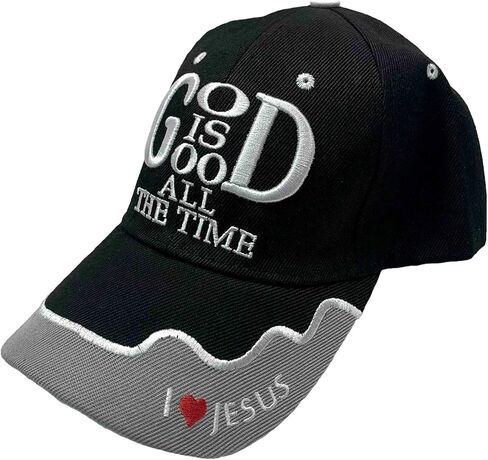 God is Good All The Time Christian Hat | 6-Panel Adjustable Velcro Strap Cap Made from Cotton Fabric| One Size Fits Most in Saudi Arabia