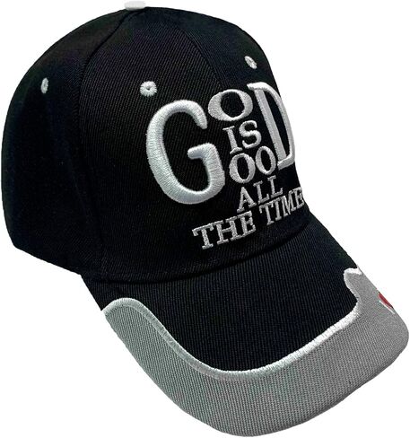 God is Good All The Time Christian Hat | 6-Panel Adjustable Velcro Strap Cap Made from Cotton Fabric| One Size Fits Most in Saudi Arabia