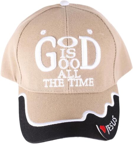 God is Good All The Time Christian Hat | 6-Panel Adjustable Velcro Strap Cap Made from Cotton Fabric| One Size Fits Most in Saudi Arabia
