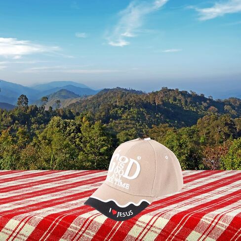 God is Good All The Time Christian Hat | 6-Panel Adjustable Velcro Strap Cap Made from Cotton Fabric| One Size Fits Most in Saudi Arabia