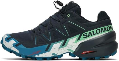 Salomon Mens Speedcross 6 Hiking Shoes, Carbon/Tahitian Tide/White, 9.5M in Saudi Arabia