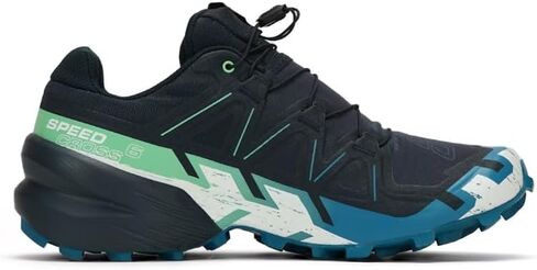 Salomon Mens Speedcross 6 Hiking Shoes, Carbon/Tahitian Tide/White, 9.5M in Saudi Arabia