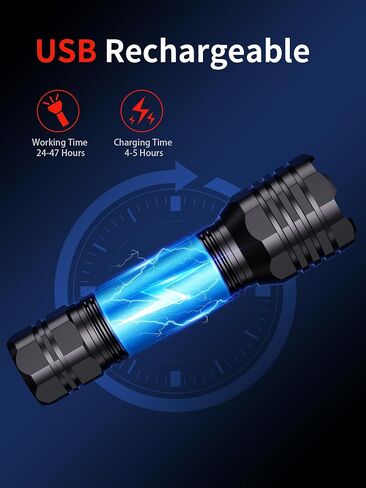 Mesqool Rechargeable Flashlights 2 Pack, 5 Lighting Modes 400 Lumen Bright Led Flashlight, IP68 Waterproof Flash Light for Camping, Walking, Hiking Emergency Lights for Home (Built-in Battery) in Saudi Arabia