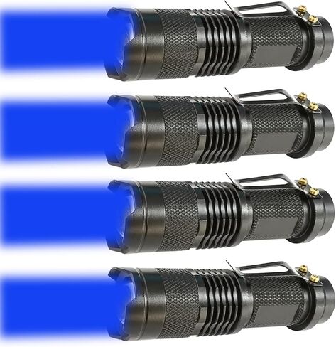 Blue Light Flashlight Single Mode Blue LED Flashlight with Clip Adjustable Focus Blue Flashlight for Hunting Fishing in Saudi Arabia