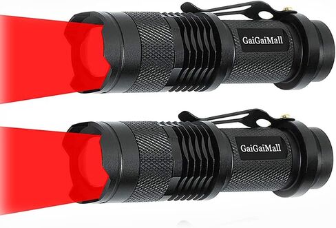 Red Light Flashlight 3 Mode Tactical Zoomable LED Red Torch for Night Vision Fishing Hunting Astronomy Astrophotography in Saudi Arabia