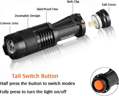 Red Light Flashlight 3 Mode Tactical Zoomable LED Red Torch for Night Vision Fishing Hunting Astronomy Astrophotography in Saudi Arabia