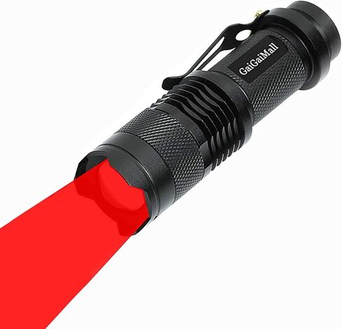 Red Light Flashlight 3 Mode Tactical Zoomable LED Red Torch for Night Vision Fishing Hunting Astronomy Astrophotography in Saudi Arabia