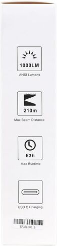 klarus EP10 USB-C Rechargeable Flashlight: 1000 Lumens Super Bright, 2600mah Battery, 6.3 inch, Small LED Powerful Flashlights for Home, Camping, Emergency in Saudi Arabia