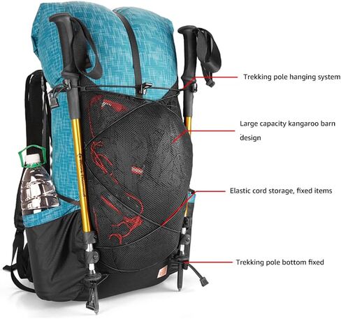 3FULGEAR QiDian Hiking Backpack for Men Women 56L(40+16) Lightweight Outdoor Camping Bag Trekking Daypack (Green) in Saudi Arabia