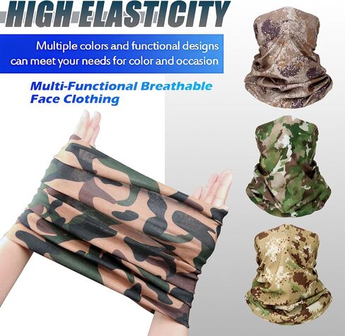 12 pcs Breathable Neck Gaiter Face Scarf Mask for Men Women Sun Protection Bandana Hiking, Cycling, Sports, Fishing in Saudi Arabia