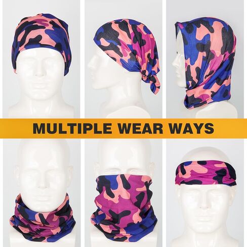 12 pcs Breathable Neck Gaiter Face Scarf Mask for Men Women Sun Protection Bandana Hiking, Cycling, Sports, Fishing in Saudi Arabia