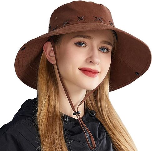 Western Sun Hat Wide Brim Bucket Hat for Women Men Boonie Hat Beach Hats Hiking in Saudi Arabia
