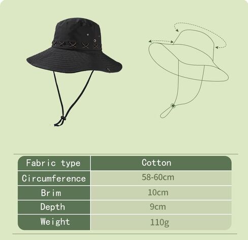 Western Sun Hat Wide Brim Bucket Hat for Women Men Boonie Hat Beach Hats Hiking in Saudi Arabia