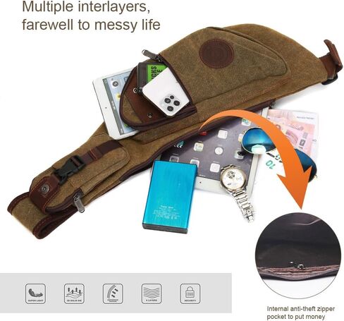 حقيبة صدر جلدية للرجال من Leathario حقيبة كتف جلدية كروسبودي للرجال in Kuwait