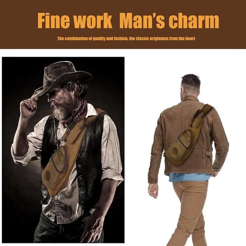 حقيبة صدر جلدية للرجال من Leathario حقيبة كتف جلدية كروسبودي للرجال in Kuwait