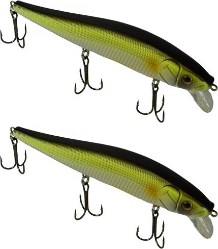 2-Pack Fiddle-Styx Jerkbait, 4 3/8" x 9/16" Suspending Jerk Baits, Freshwater or Saltwater Fishing Lures, Trout, Crappie, Walleye, or Bass Lures in Saudi Arabia