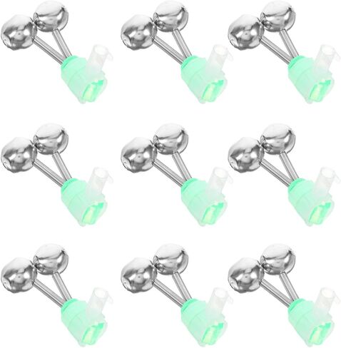 Milisten 10 Pcs 1.97 Inch Fishing Rod Extra Loud Alarm Dual Ring Bells Fishing Indicator for All Kinds of Sea Rod -10 Green in Saudi Arabia
