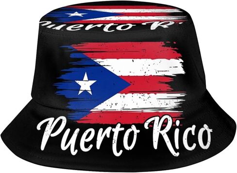 Puerto Rico Flag Bucket Hat Fashion Beach Sun Wide Brim Cap Outdoor Fisherman Hats for Women Men Teens in Saudi Arabia