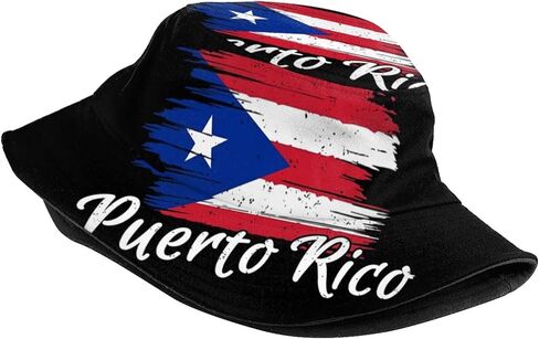 Puerto Rico Flag Bucket Hat Fashion Beach Sun Wide Brim Cap Outdoor Fisherman Hats for Women Men Teens in Saudi Arabia