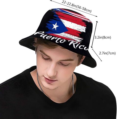 Puerto Rico Flag Bucket Hat Fashion Beach Sun Wide Brim Cap Outdoor Fisherman Hats for Women Men Teens in Saudi Arabia
