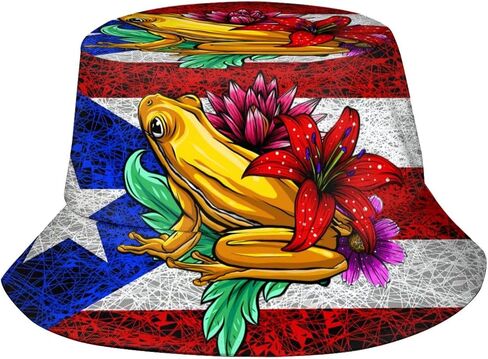 Puerto Rico Flag Bucket Hat Fashion Beach Sun Wide Brim Cap Outdoor Fisherman Hats for Women Men Teens in Saudi Arabia