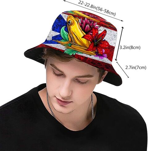 Puerto Rico Flag Bucket Hat Fashion Beach Sun Wide Brim Cap Outdoor Fisherman Hats for Women Men Teens in Saudi Arabia