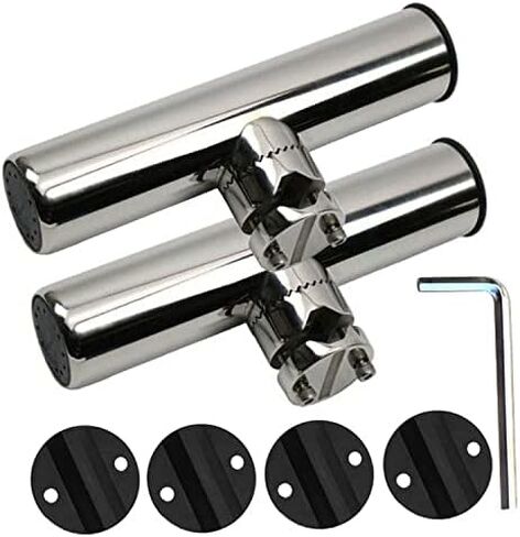 قطعتان من مشبك من الفولاذ المقاوم للصدأ على حامل قضيب صيد القارب للقضبان مقاس 7/8 بوصة إلى 1 بوصة هدايا لمحبي الصيد، دعم مثبت على الجانب البحري قابل للتعديل لقوارب الصيد in Kuwait