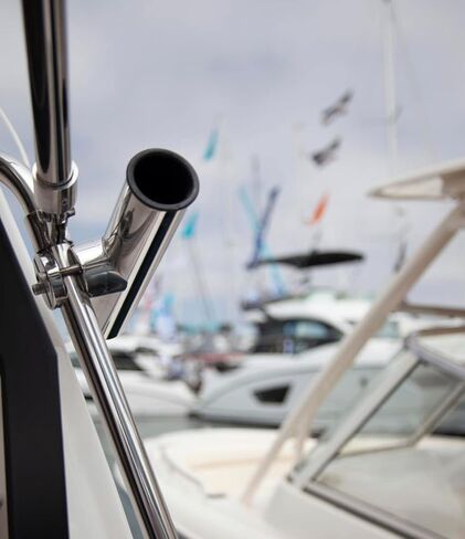 قطعتان من مشبك من الفولاذ المقاوم للصدأ على حامل قضيب صيد القارب للقضبان مقاس 7/8 بوصة إلى 1 بوصة هدايا لمحبي الصيد، دعم مثبت على الجانب البحري قابل للتعديل لقوارب الصيد in Kuwait