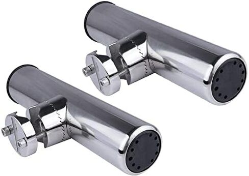 قطعتان من مشبك من الفولاذ المقاوم للصدأ على حامل قضيب صيد القارب للقضبان مقاس 7/8 بوصة إلى 1 بوصة هدايا لمحبي الصيد، دعم مثبت على الجانب البحري قابل للتعديل لقوارب الصيد in Kuwait