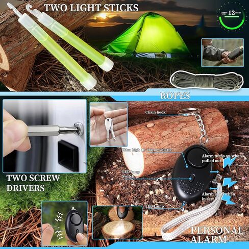 مجموعات النجاة 38 في 1، هدايا للرجال والأب والزوج في عيد الأب، معدات ومعدات النجاة، ملحقات التخييم/الأدوات الرائعة/أساسيات التخييم والصيد والصيد للمراهقين والرجال والنساء لمحبي المغامرات in Kuwait