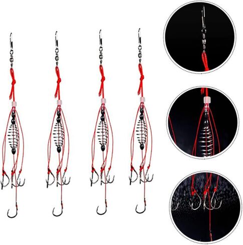 4pcs Fishing Explosive Hook Tool Hooks Fishing Hooks Rig Coarse Fishing Tackle Hard Bass Lures Floating Fishing Hook Trout Lures Crucian Carp Bait Hook High-Carbon Steel in Saudi Arabia