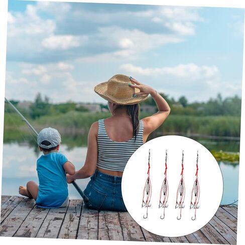 4pcs Fishing Explosive Hook Tool Hooks Fishing Hooks Rig Coarse Fishing Tackle Hard Bass Lures Floating Fishing Hook Trout Lures Crucian Carp Bait Hook High-Carbon Steel in Saudi Arabia
