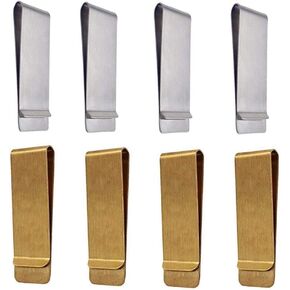 Qtopun Classic Cash Clips, Metal Credit Business Card Holder Money Paper Slim Clips for Women Men Office and Home