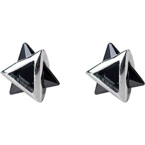 Minimalist Triangle CZ Stud Earrings for Women Girls S925 Sterling Silver Tiny Small Cute Geometrical David Star Sparkling Cubic Zirconia Hypoallergenic Pierced Ear Studs Tragus Post