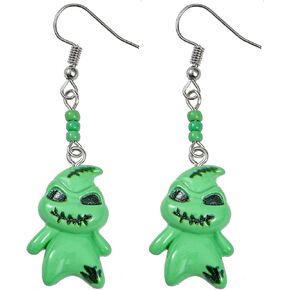 Christmas Nightmare Earrings,Luminous Horror Green Oogie Monster Boogie Earrings for Women Men Halloween Cosplay
