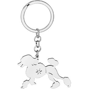 Enamel Alloy Poodle Dog Keychain Pet Key Ring Bag Car Wallet Charms For Women Girls