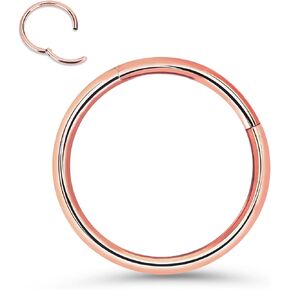 20G 6mm Titanium Nose Rings 20 Gauge Nose Rings Hoops Rose Gold Septum Nose Rings for Women Men Small Hoop Earring Cartilage Helix Daith Rook Hoop Piercing Jewelry