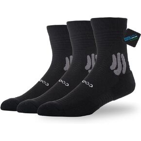 BRISIRA Coolmax Bamboo Compression Running Socks 3 Pack Quarter Cushioned Athletic Moisture Wicking Anti Blister&Sweat&Odor