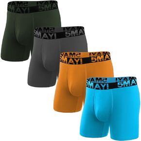 5Mayi Mens 6'' Cotton Underwear Boxer Briefs for Men Pack Mens Boxer Briefs Underwear S M L XL XXL