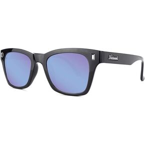 Knockaround Seventy Nines Unisex Sunglasses With UV400 Protection, With Glossy Black Frames/Light Blue Reflective Lenses
