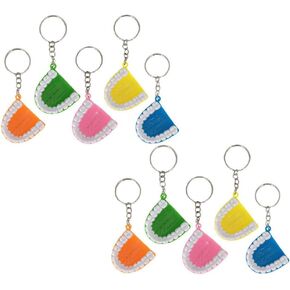 MAGICLULU Gift Cards 10pcs Denture Keychain Fake Teeth Keychain Key Chain Pendants Keychain Holder Purse Charms Handbag Charms Car Trim Exquisite Pendants Child Resin Delicate Spring