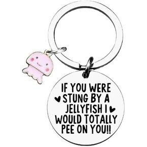 tenghong2021 Friendship Keychain True Friends Funny Jellyfish Keyring Best Friends Birthday Gifts Women Men Sister Christmas