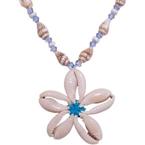 BlueRica Cowrie Shells Flower Pendant Necklace