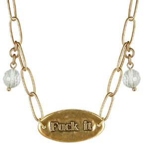 Katia Designs F*** It | Star Motif Chain Necklace - Inspirational Pendant, Long Boho Layered Necklace for Women