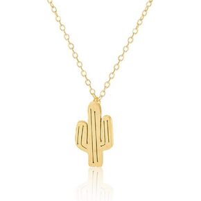 Tiny Saguaro Cactus Charm Necklace for Women Gift Minimalist Cactus Pendant Necklace Dainty Necklace (Gold) in Saudi Arabia